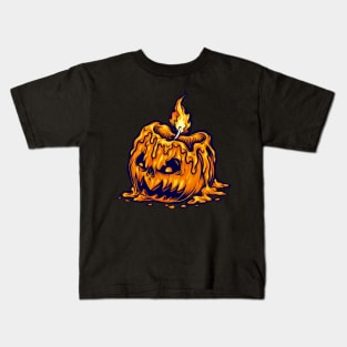 Halloween candle in pumpkin Kids T-Shirt